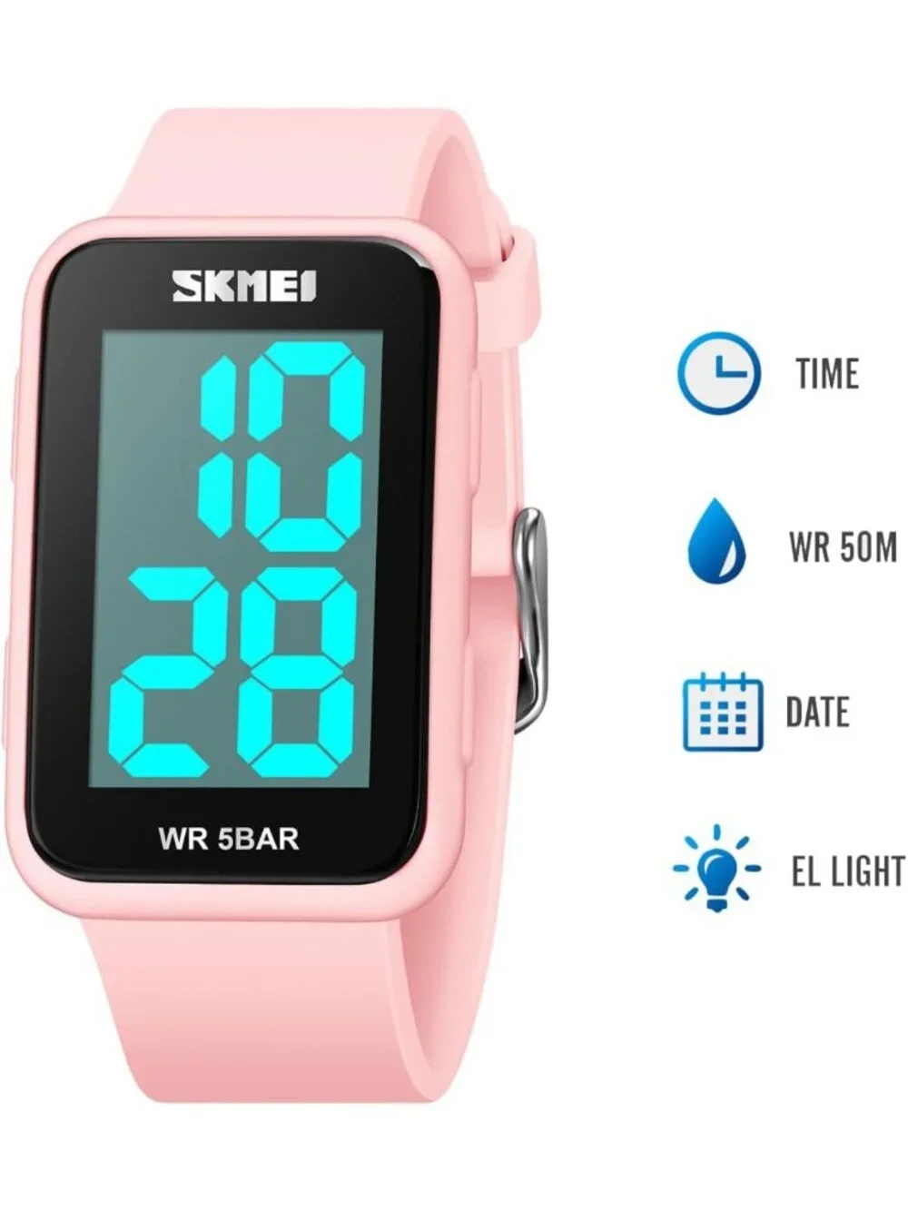 Stylish Waterproof Digital Watch with Large Display for Men & Women